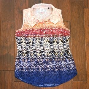 CAbi Sleeveless Gradient Top - Orange, Red, Blue size Medium